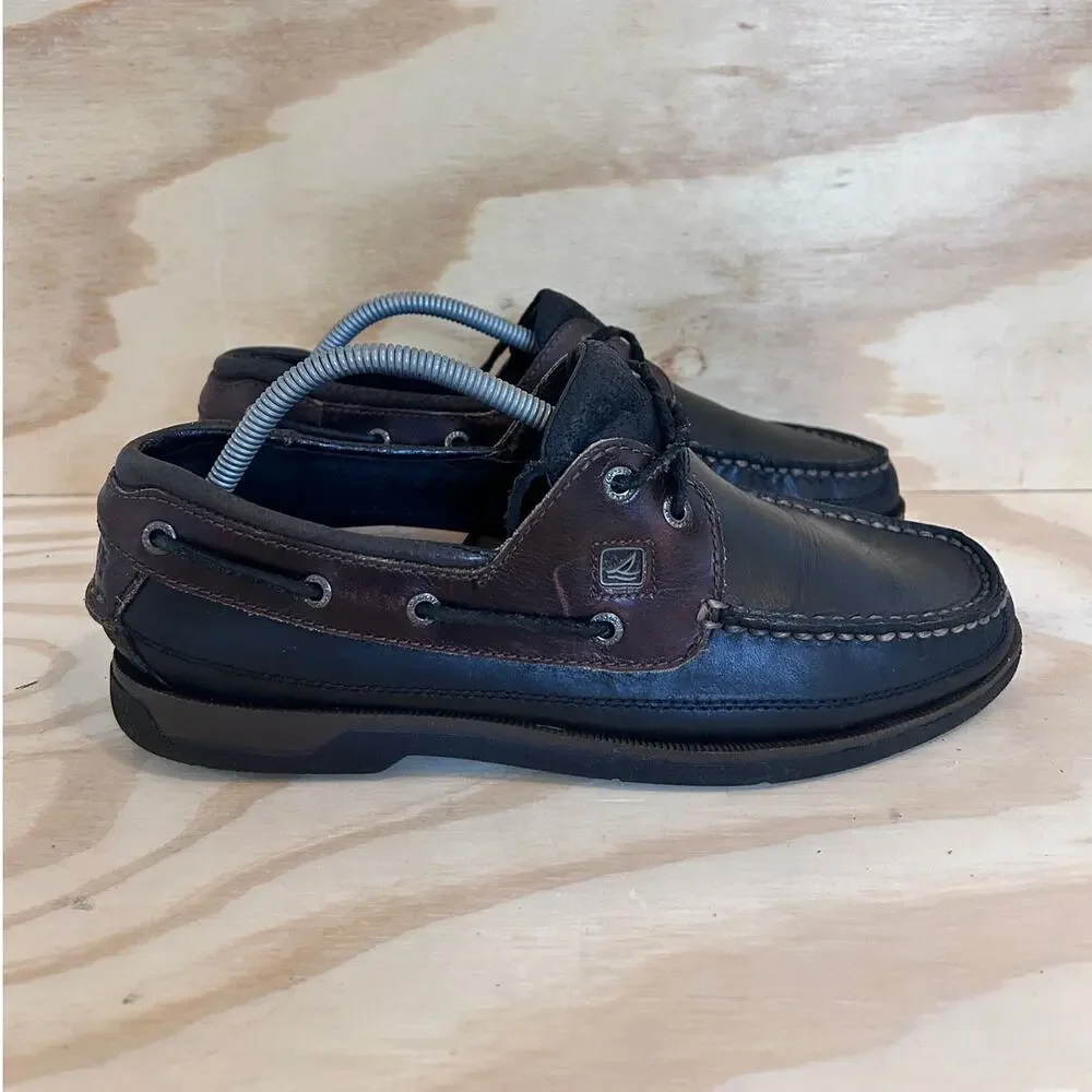 Sperry Top Sider -Lace Up Comfort -Boat Shoes -Brown/Black -Men's -10M -STS10380